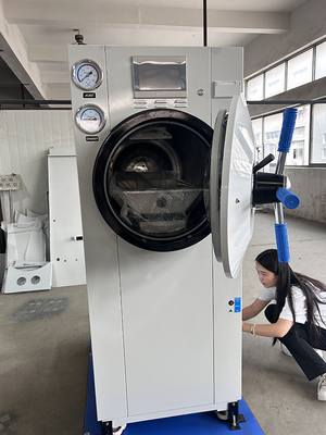100L Horizontal Cylindrical Autoclave Vacuum Drying Double Door Three Phase 9kw
