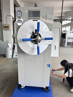 100L Horizontal Cylindrical Autoclave Vacuum Drying Double Door Three Phase 9kw