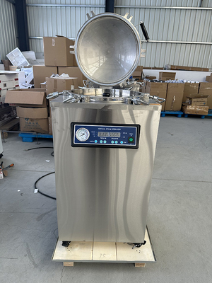 75L LED display Vertical Top Loading Autoclave Manual Bolt Locking