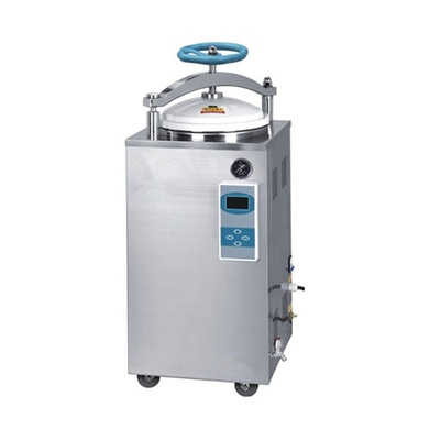 Handwheel Door Vertical Autoclave Machine LCD Display Pressure Steam Vertical Autoclave